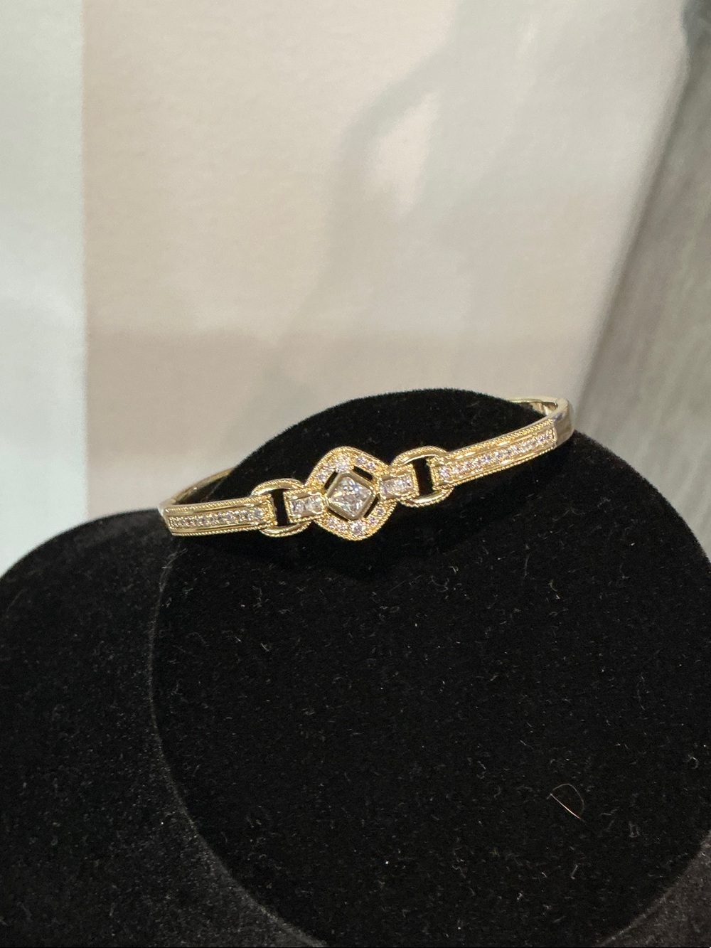 Gold-Tone Crystal Link Bangle Bracelet - Women's Jewelry